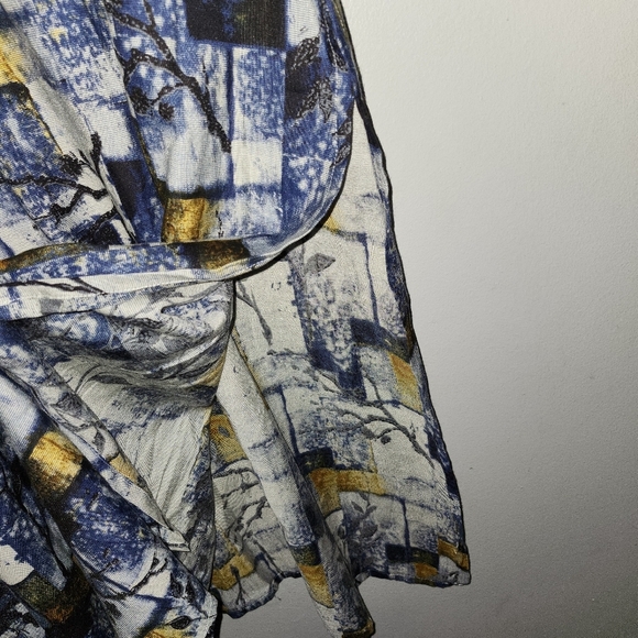 Color women's shirt dress size 4XL blue multi color patchwork - Picture 3 of 6